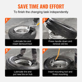 Tool Cabinets: VEVOR Tire Mount Demount Tool, 571- 622 mm Manual Steel Tire Changer Mount Demount Removal Tool, with Extra Bead Holder, Tubeless Truck Bead Breaker, 3 PCS Tire Changing Tools, Orange