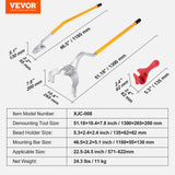 Tool Cabinets: VEVOR Tire Mount Demount Tool, 571- 622 mm Manual Steel Tire Changer Mount Demount Removal Tool, with Extra Bead Holder, Tubeless Truck Bead Breaker, 3 PCS Tire Changing Tools, Orange