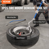 Automotive Repair & Speciality Tools: VEVOR Tire Mount Demount Tool, 571-622 mm Manual Steel Tire Changer Mount Demount Removal Tool, with Extra Bead Keeper, Tubeless Truck Bead Breaker, 3 PCS Tire Changing Tools, Orange