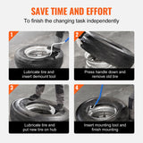 Automotive Repair & Speciality Tools: VEVOR Tire Mount Demount Tool, 571-622 mm Manual Steel Tire Changer Mount Demount Removal Tool, with Extra Bead Keeper, Tubeless Truck Bead Breaker, 3 PCS Tire Changing Tools, Orange