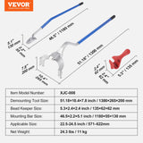 Automotive Repair & Speciality Tools: VEVOR Tire Mount Demount Tool, 571-622 mm Manual Steel Tire Changer Mount Demount Removal Tool, with Extra Bead Keeper, Tubeless Truck Bead Breaker, 3 PCS Tire Changing Tools, Orange