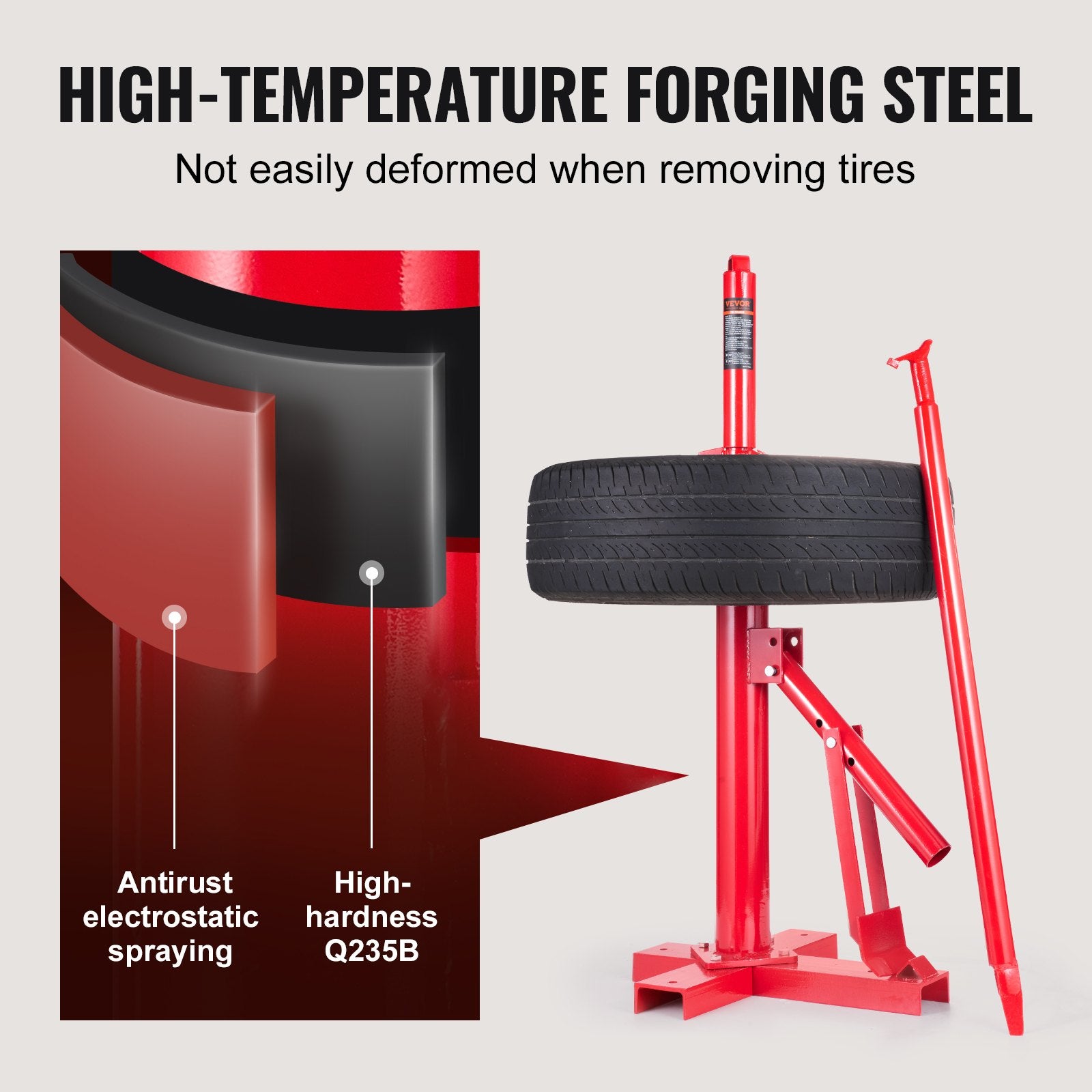 Manual Tire Changer, Portable Hand Bead Breaker Mounting Tool for 203 - 406 mm Tires, Compatible with Car Truck Trailer, Tire Mounting Machine for Home Garage Small Auto Shop