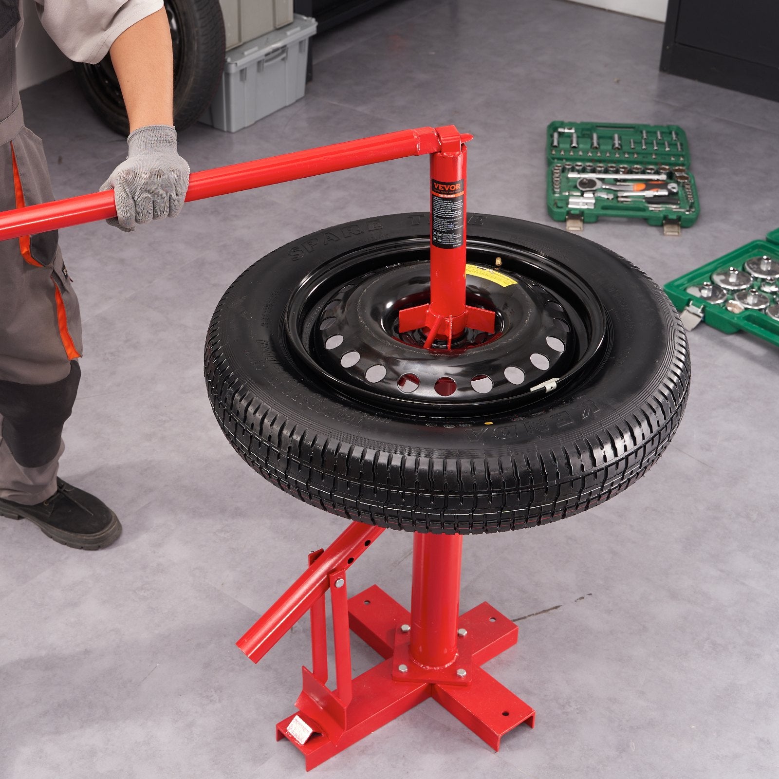 Manual Tire Changer, Portable Hand Bead Breaker Mounting Tool for 203 - 406 mm Tires, Compatible with Car Truck Trailer, Tire Mounting Machine for Home Garage Small Auto Shop