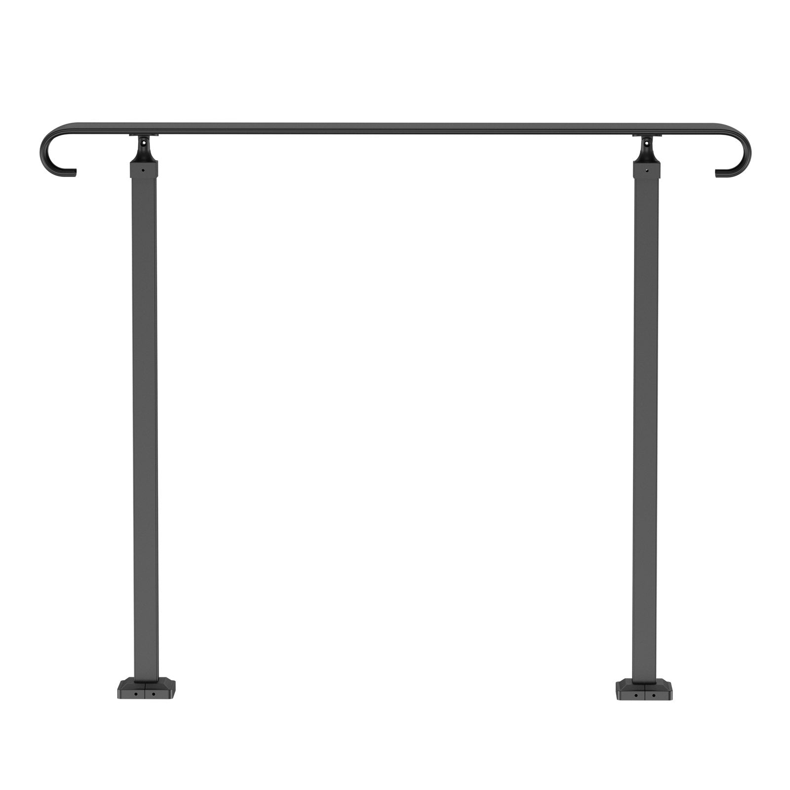 Door Hardware: VEVOR Handrails for Outdoor Steps, Fit 1-3 Steps Wrought Iron Handrail, Outdoor Stair Railing, Adjustable Front Porch Hand Rail, Black Transitional Hand railings for Concrete Steps or Wooden Stairs