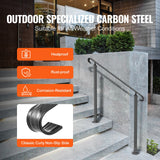 Door Hardware: VEVOR Handrails for Outdoor Steps, Fit 1-3 Steps Wrought Iron Handrail, Outdoor Stair Railing, Adjustable Front Porch Hand Rail, Black Transitional Hand railings for Concrete Steps or Wooden Stairs