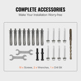 Door Hardware: VEVOR Handrails for Outdoor Steps, Fit 1-3 Steps Wrought Iron Handrail, Outdoor Stair Railing, Adjustable Front Porch Hand Rail, Black Transitional Hand railings for Concrete Steps or Wooden Stairs