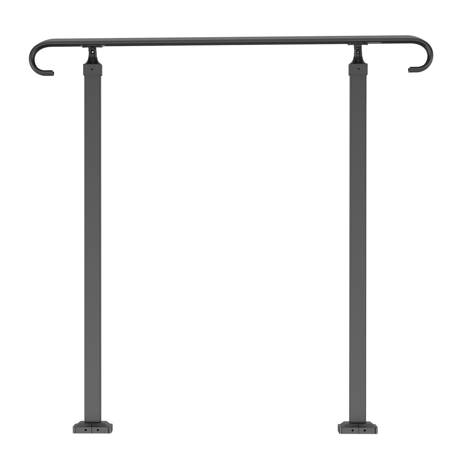Door Hardware: VEVOR Handrails for Outdoor Steps, Fit 1-3 Steps Outdoor Stair Railing, Wrought Iron Handrail, Adjustable Front Porch Hand Rail, Black Transitional Hand railings for Concrete Steps or Wooden Stairs