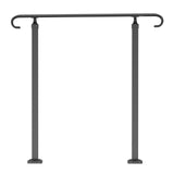 Door Hardware: VEVOR Handrails for Outdoor Steps, Fit 1-3 Steps Outdoor Stair Railing, Wrought Iron Handrail, Adjustable Front Porch Hand Rail, Black Transitional Hand railings for Concrete Steps or Wooden Stairs