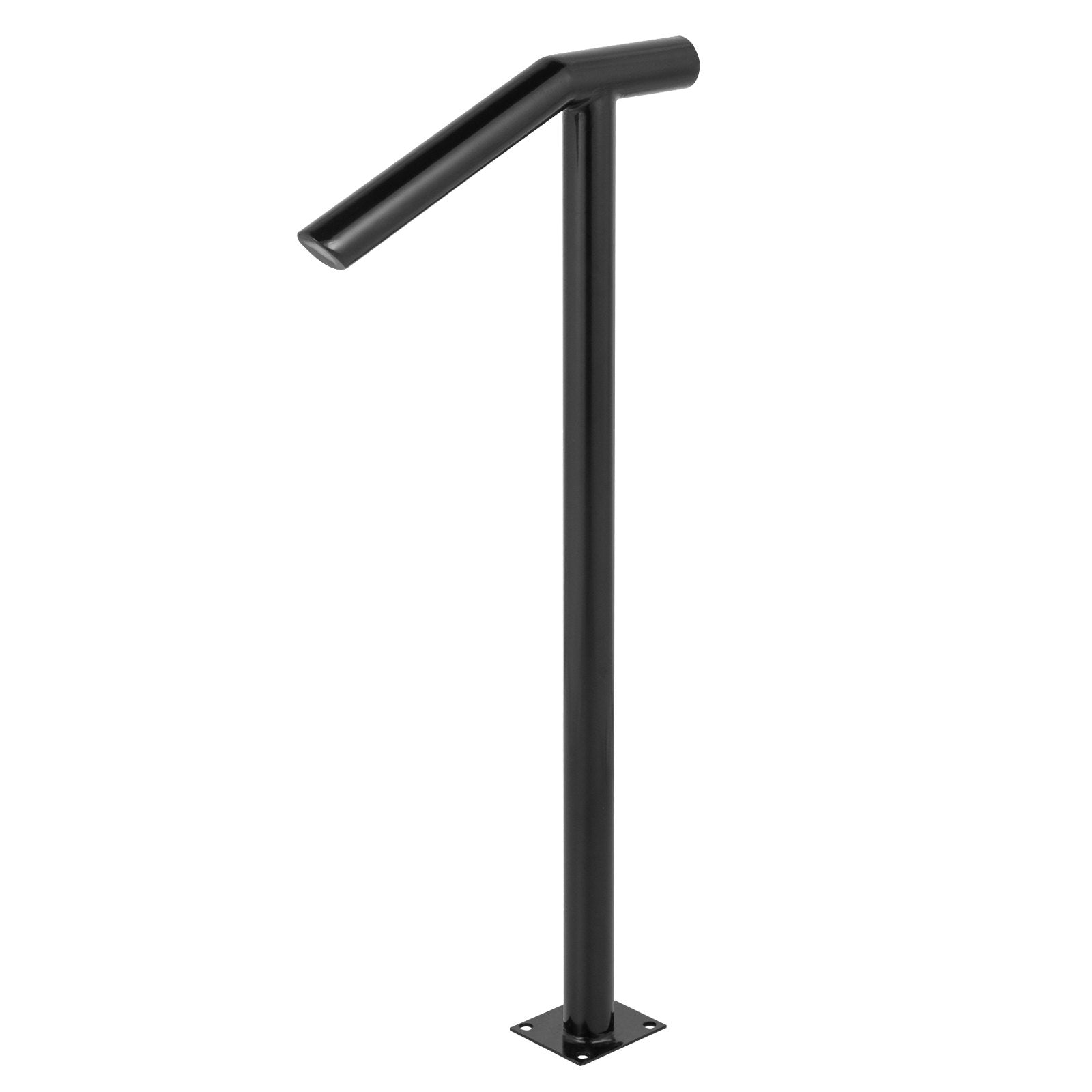 Table & Bar Stools: VEVOR Single Post 1-2, Black Steel Railing 441LBS Capacity Baking Varnish Iron Stairs Stylish Handrails for Outdoor Steps with Expansion Bolts & Drill Bit