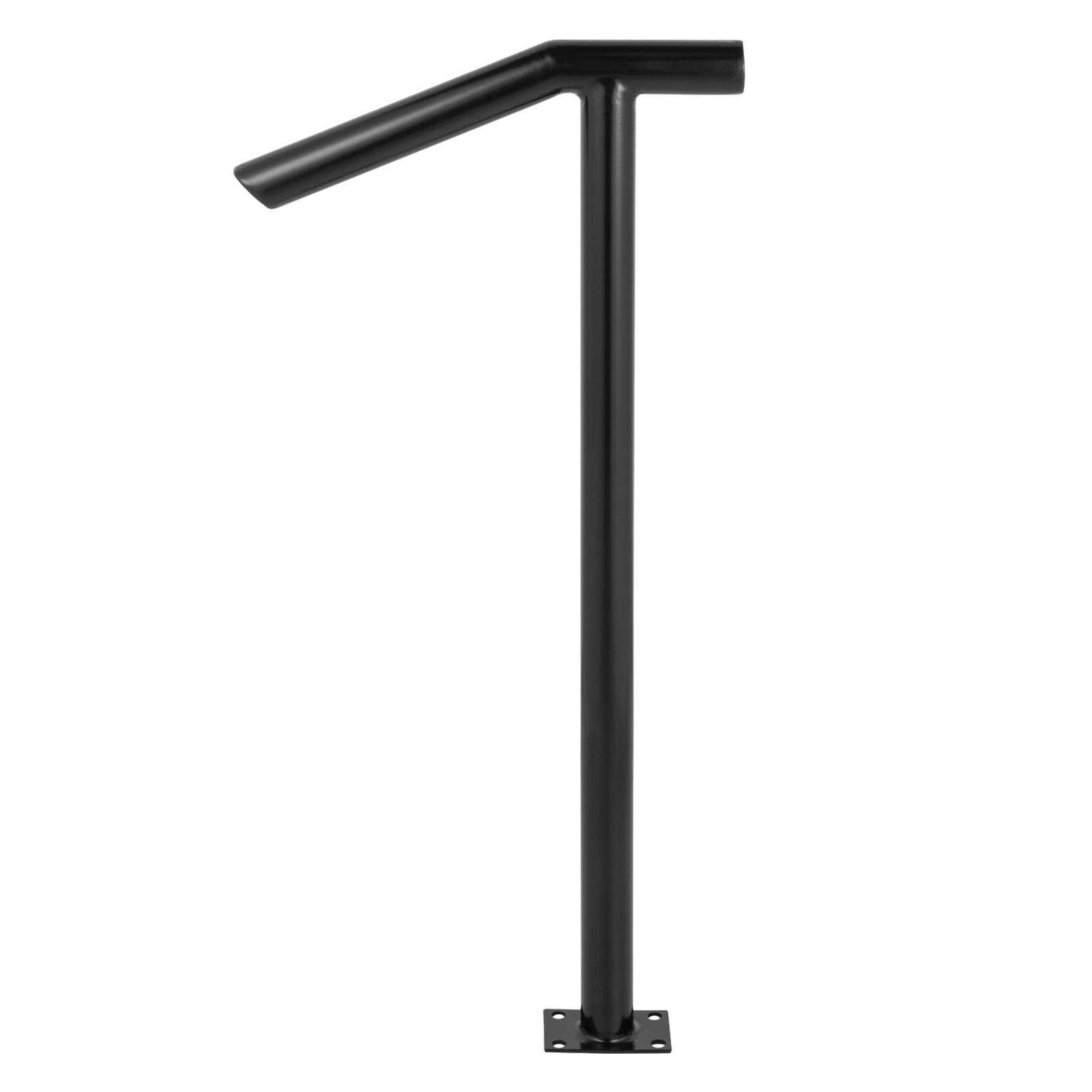 Table & Bar Stools: VEVOR Single Post 1-2, Black Steel Railing 441LBS Capacity Baking Varnish Iron Stairs Stylish Handrails for Outdoor Steps with Expansion Bolts & Drill Bit