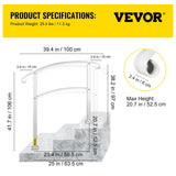 Door Hardware: VEVOR 3-Step Handrails for Outdoor Steps Fits 1 or 3 Steps Matte White Stair Rail Wrought Iron Handrail with Installation Kit Hand Rails for Outdoor Step