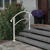 Door Hardware: VEVOR 3-Step Handrails for Outdoor Steps Fits 1 or 3 Steps Matte White Stair Rail Wrought Iron Handrail with Installation Kit Hand Rails for Outdoor Step