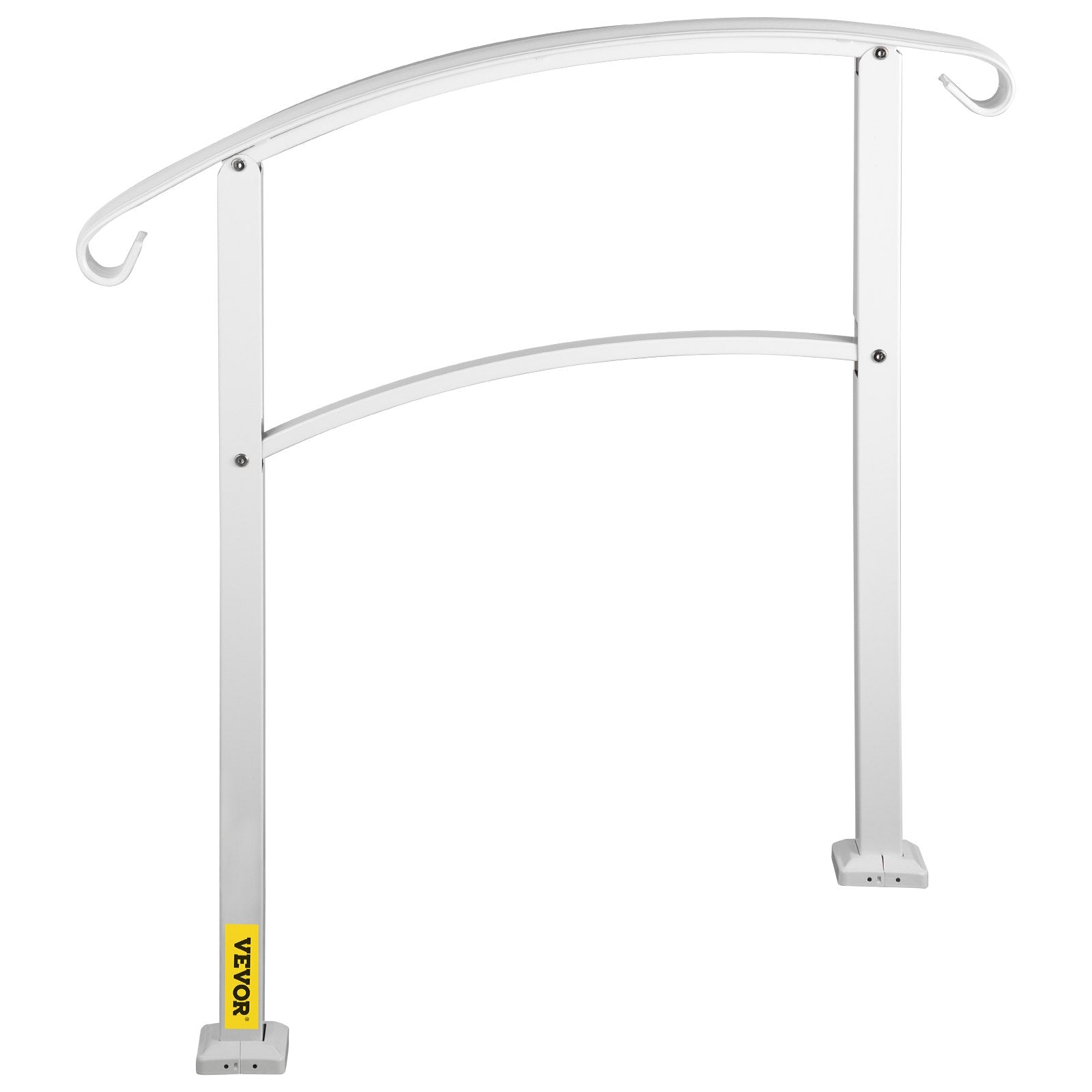 Door Hardware: VEVOR 3-Step Handrails for Outdoor Steps Fits 1 or 3 Steps Matte White Stair Rail Wrought Iron Handrail with Installation Kit Hand Rails for Outdoor Step