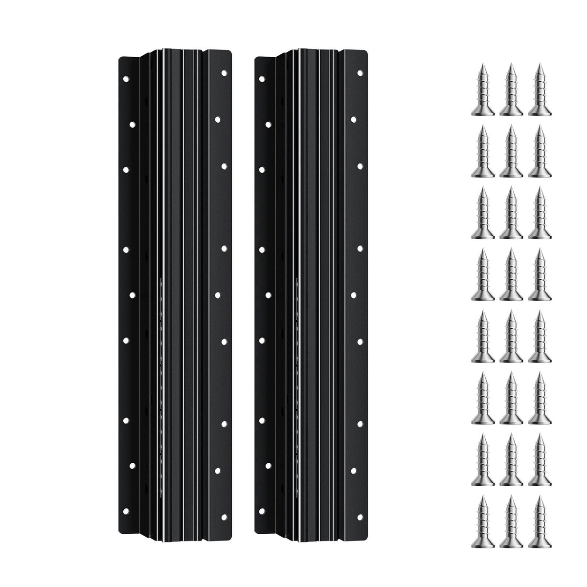 Undermount Drawer Slides, 16 inch, Full Extension Ball Bearing Under Stair Cabinet Rails, 260 LB Load Capacity Heavy Duty Bottom Stair Cabinet Glides Track Runners,for DIY Replacement, Black