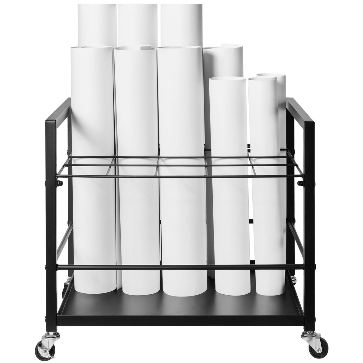 Blueprint Storage Rack, 20 Slots Blueprint Holder with Wheels, Mobile Metal Blueprint Storage Cart for Map Poster Architectural Construction Plan, Roll File Organizer for Home, Office, School