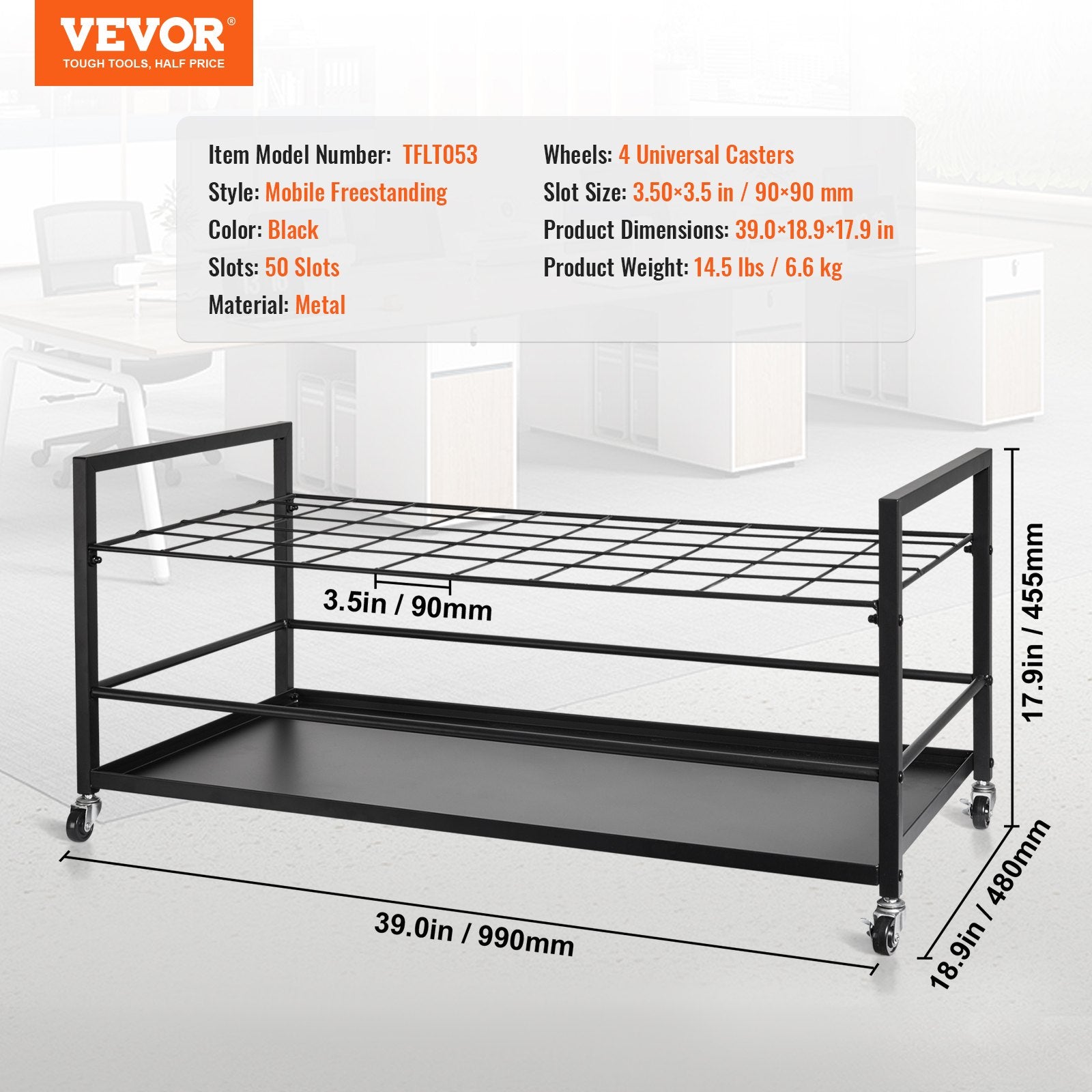Desk Accessories: VEVOR Blueprint Storage Rack 50 Slots Mobile Roll File Holder for Architectural