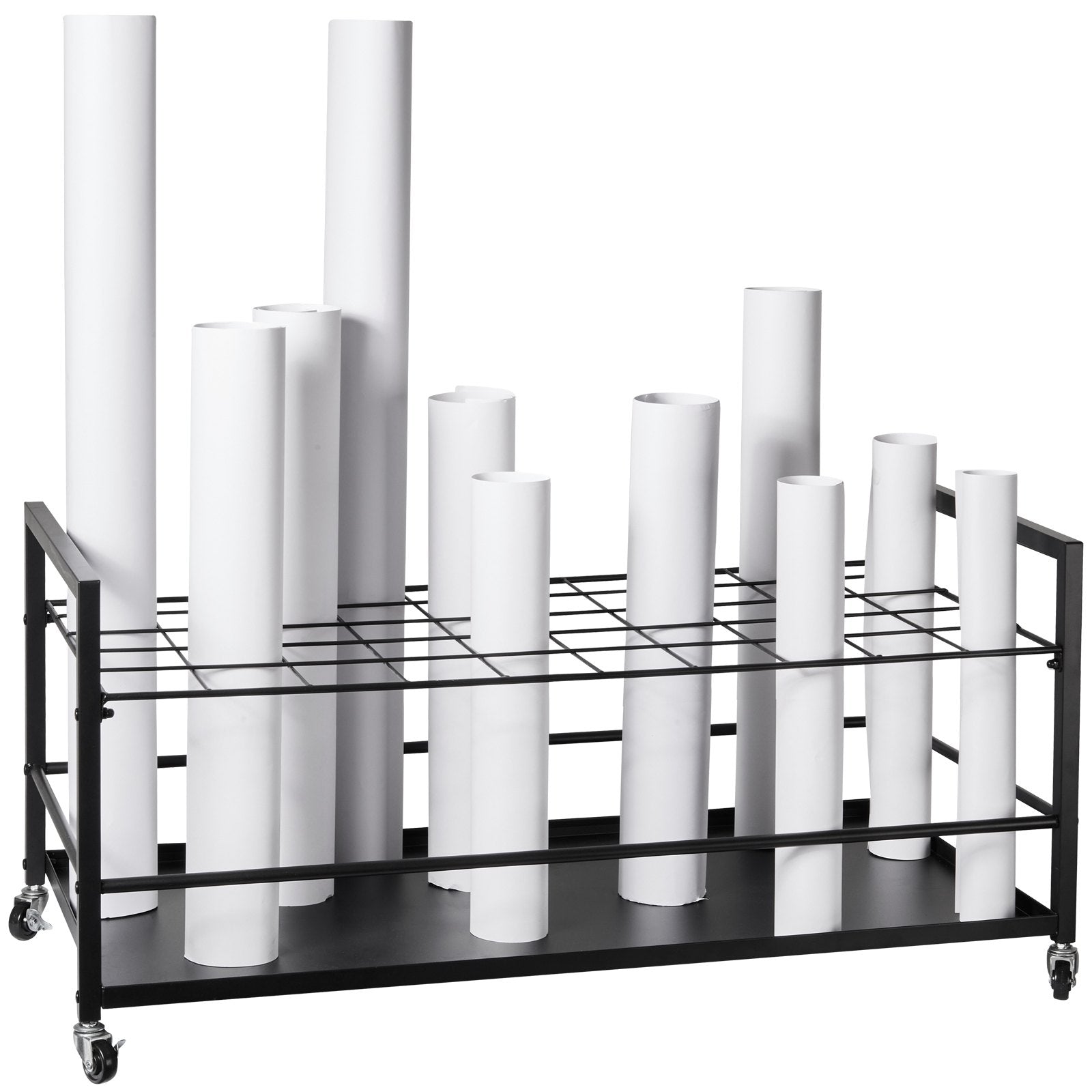 Desk Accessories: VEVOR Blueprint Storage Rack 50 Slots Mobile Roll File Holder for Architectural
