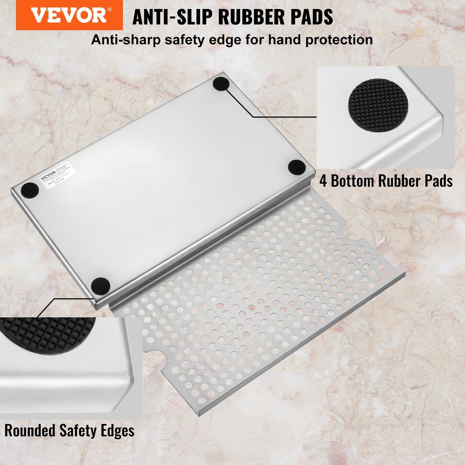 Basketball & Basketball Accessories: VEVOR Beer Drip Tray, 304 Stainless Steel Kegerator Drip Trays with 4 Non-Slip Rubber Pads and Detachable Cover, Heat / Cold Resistant Beer Tower Drip Pan for Bar Restaurant Coffee Shop Home