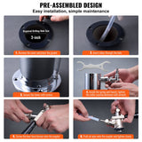 Distilling & Brewing: VEVOR Kegerator Tower Kit, Dual Taps Beer Conversion Kit, Stainless Steel Keg Beer Tower Dispenser with Dual Gauge W21.8 Regulator & A-System Keg Coupler, Beer Drip Tray for Party Home