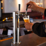 Distilling & Brewing: VEVOR Kegerator Tower Kit, Dual Taps Beer Conversion Kit, Stainless Steel Keg Beer Tower Dispenser with Dual Gauge W21.8 Regulator & A-System Keg Coupler, Beer Drip Tray for Party Home