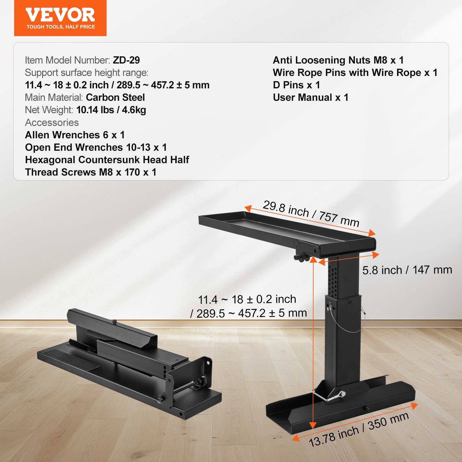 Spas & Accessories: VEVOR Ladder Levler, 29.8 L x 11.4-18 in H Support Surface, Steel Ladder Leveling Tool, Folding Pitch Hopper, Stair Ladder Stabilizer Easy to Use,Extension Ladder Accessories for Uneven Ground