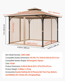 Canopies & Gazebos: VEVOR Gazebo Netting Replacement, Fit Most 10 x 10 x 7 FT Gazebo Curtain, Outdoor Garden Net, 4-Panel Sidewall Mesh Net, Patio Midge Netting with Double Zipper, Canopy Screen (Netting Only)
