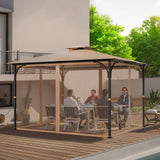 Canopies & Gazebos: VEVOR Gazebo Netting Replacement, Fit Most 10 x 12 x 7.3 FT Gazebo, Outdoor Garden Gazebo Net, 4-Panel Sidewall Mesh Gazebo Curtain, Patio Midge Netting with Double Zipper, Canopy Screen (Netting Only)