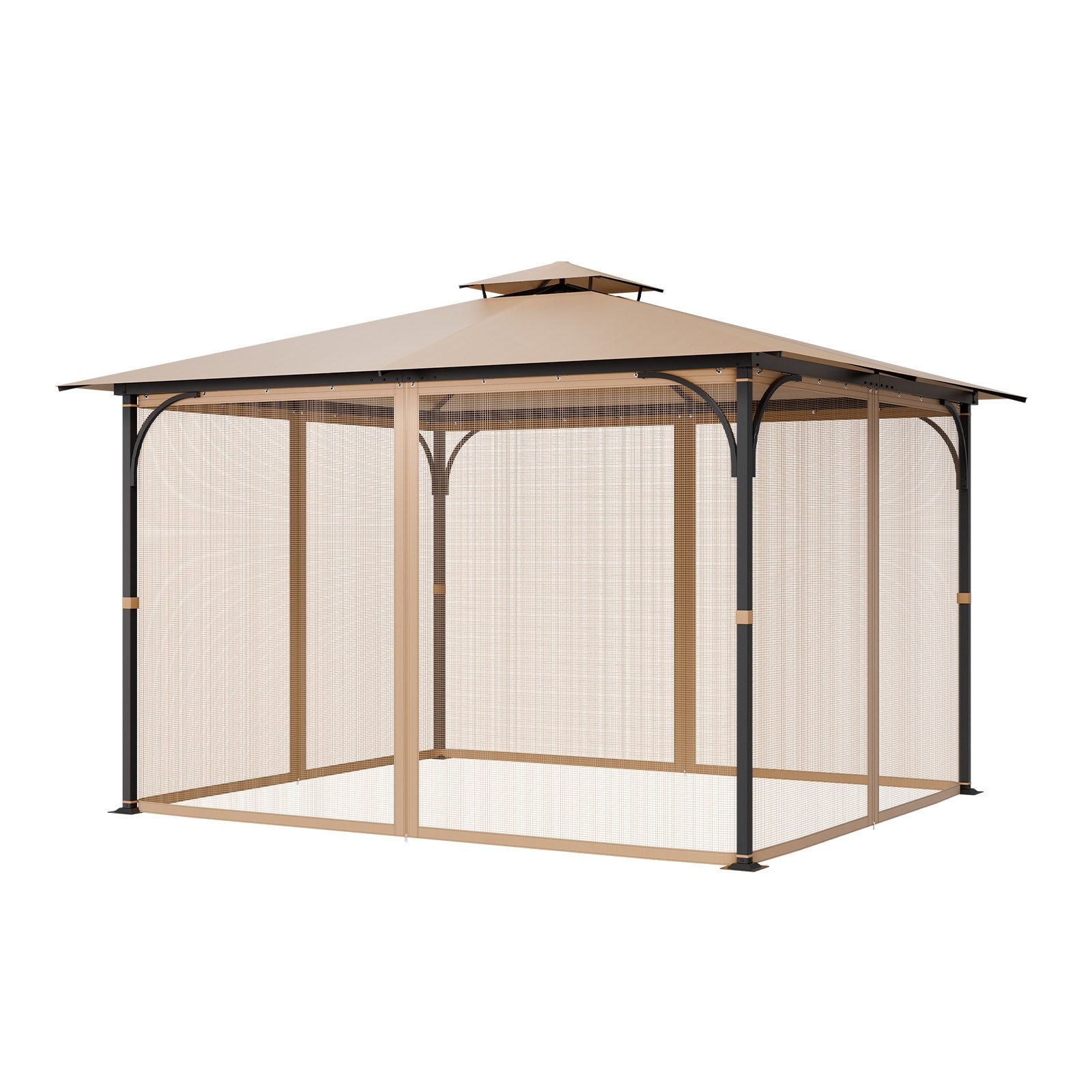 Canopies & Gazebos: VEVOR Gazebo Netting Replacement, Fit Most 10 x 12 x 7.3 FT Gazebo, Outdoor Garden Gazebo Net, 4-Panel Sidewall Mesh Gazebo Curtain, Patio Midge Netting with Double Zipper, Canopy Screen (Netting Only)