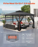 Canopies & Gazebos: VEVOR Gazebo Netting Replacement, Fit Most 12 x 12 x 7.5 FT Gazebo Curtain, Outdoor Garden Net, 4-Panel Sidewall Mesh Net, Patio Midge Netting with Double Zipper, Canopy Screen (Netting Only)