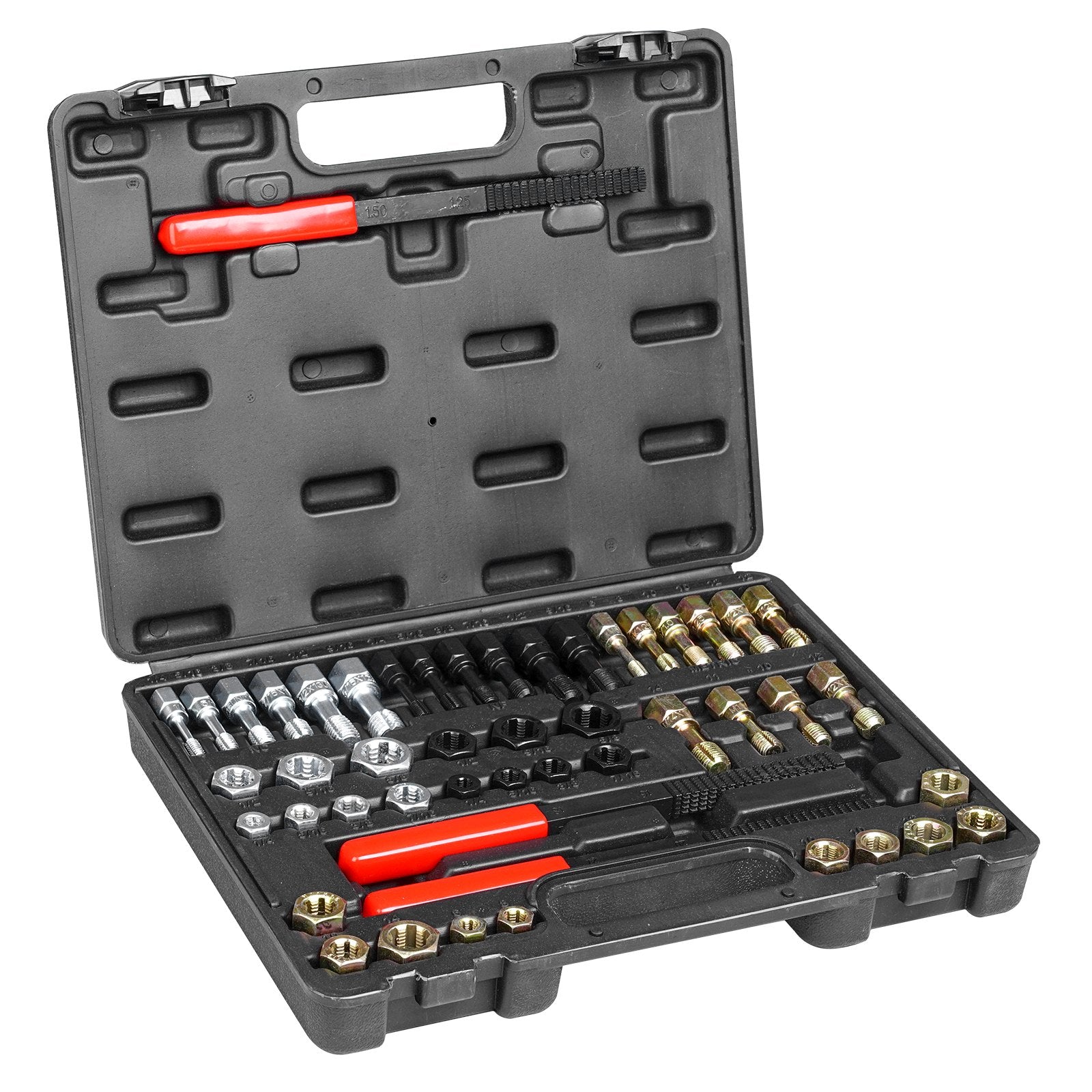 Tool Sockets: VEVOR 49-Piece Thread Chaser Set, UNC UNF and Metric Thread Restorer Tool, Rethreading Tool Kit with 22 Taps 24 Dies 3 Thread Files Storage Case, Heat Treated Steel, for Mechanics DIY Enthusiasts