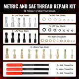 Tool Sockets: VEVOR 49-Piece Thread Chaser Set, UNC UNF and Metric Thread Restorer Tool, Rethreading Tool Kit with 22 Taps 24 Dies 3 Thread Files Storage Case, Heat Treated Steel, for Mechanics DIY Enthusiasts
