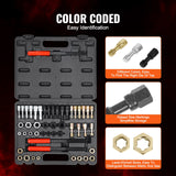 Tool Sockets: VEVOR 49-Piece Thread Chaser Set, UNC UNF and Metric Thread Restorer Tool, Rethreading Tool Kit with 22 Taps 24 Dies 3 Thread Files Storage Case, Heat Treated Steel, for Mechanics DIY Enthusiasts