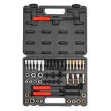 Tool Sockets: VEVOR 49-Piece Thread Chaser Set, UNC UNF and Metric Thread Restorer Tool, Rethreading Tool Kit with 22 Taps 24 Dies 3 Thread Files Storage Case, Heat Treated Steel, for Mechanics DIY Enthusiasts