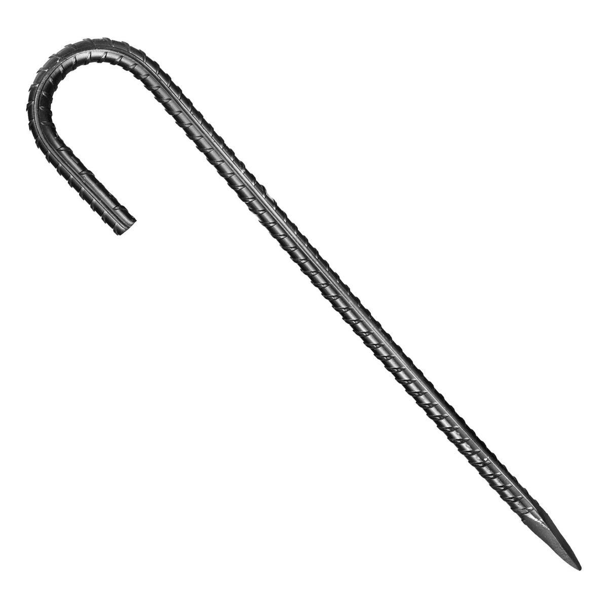 Rebar Stakes, 304.8 mm, Heavy-Duty 10 mm Diameter J Hook, Galvanized Steel Ground Anchors with Chisel Point End & Rust-Resistant Coating, for Gardening Support, Fence, Camping Tents (16-Pack)