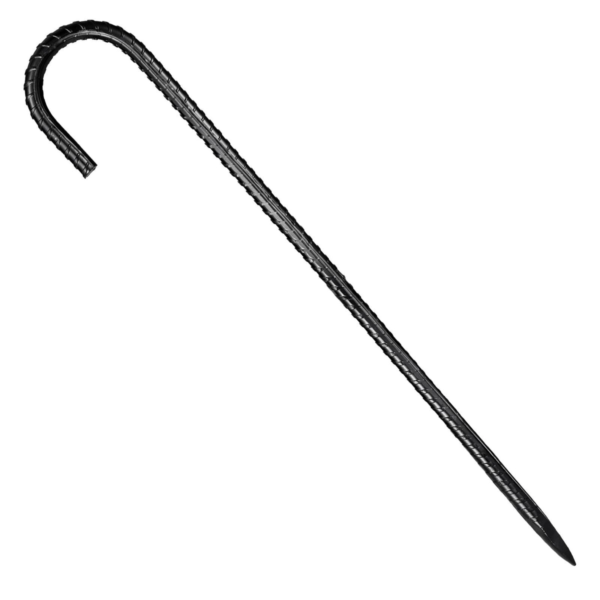 Rebar Stakes, 406.4 mm, Heavy-Duty 10 mm Diameter J Hook, Galvanized Steel Ground Anchors with Chisel Point End & Rust-Resistant Coating, for Gardening Support, Fence, Camping Tents (24-Pack)