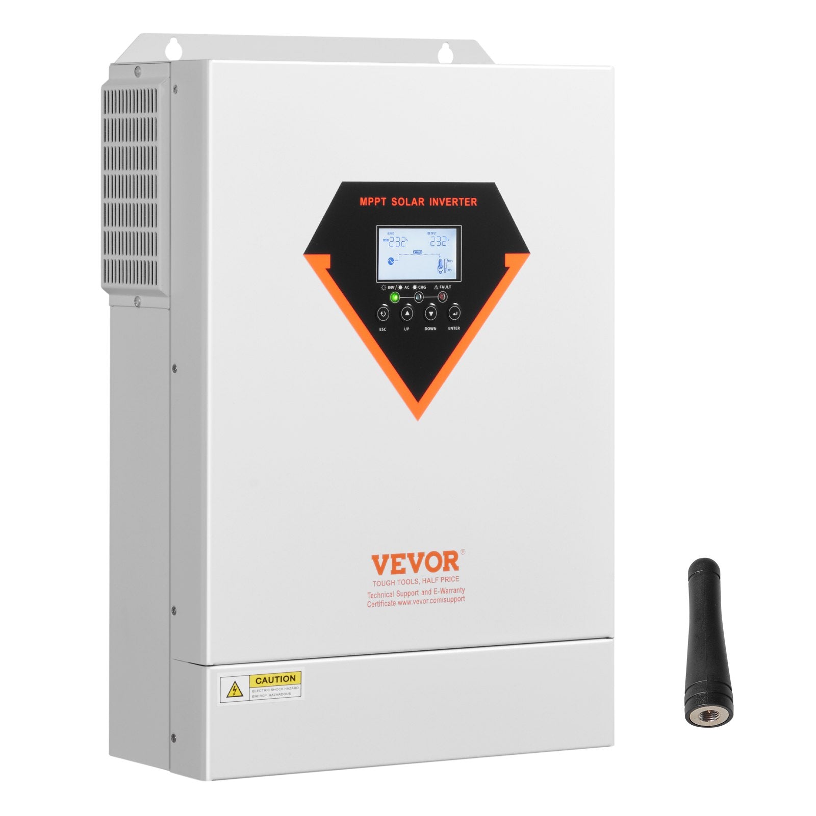 Hybrid Solar Inverter, 6000W, All in One Pure Sine Wave Power Inverter Charger, 220V AC, with Built-in 120A MPPT Solar Charger Controller, for Off-Grid System Lead Acid Lithium Battery