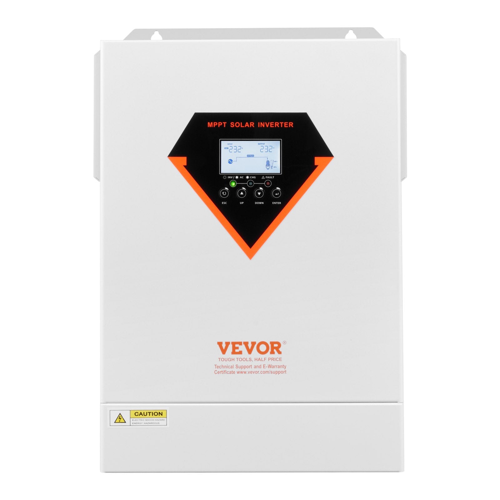 Hybrid Solar Inverter, 6000W, All in One Pure Sine Wave Power Inverter Charger, 220V AC, with Built-in 120A MPPT Solar Charger Controller, for Off-Grid System Lead Acid Lithium Battery
