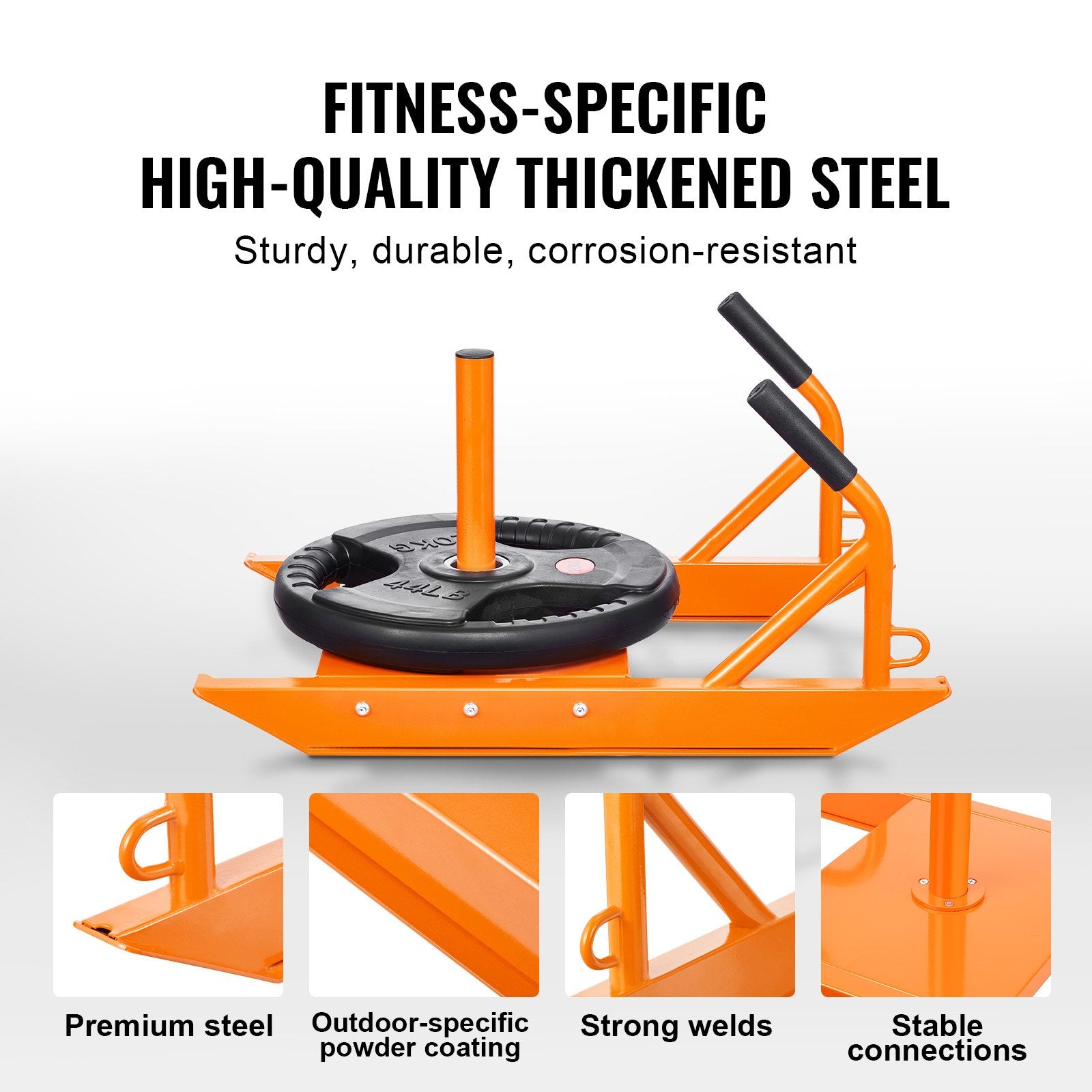 Gym Equipment & Accessories: VEVOR Weight Power Pull Push Sled Fitness Strength Speed Training Sled Orange