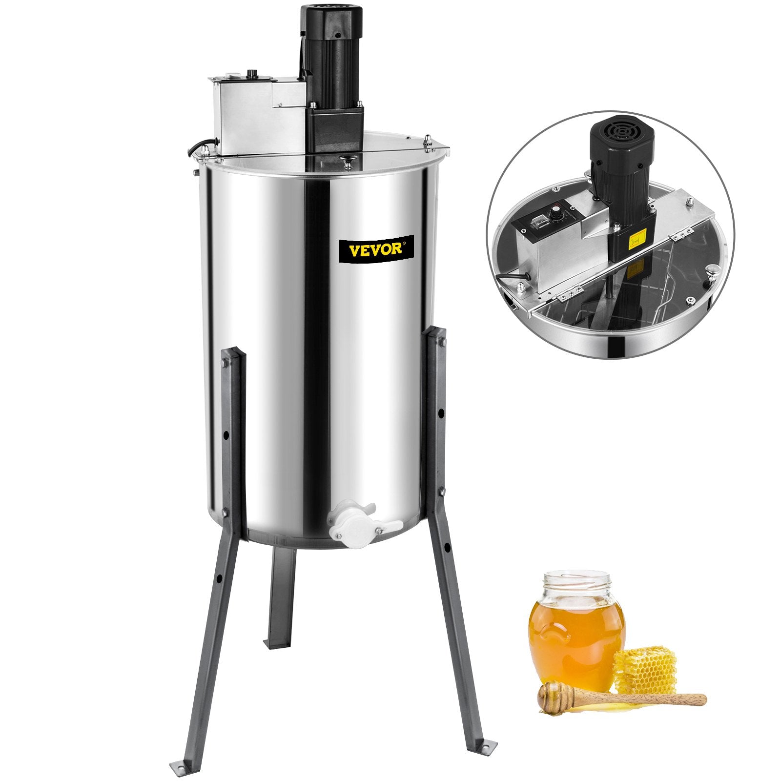 Farm Equipment: Vevor Brand New Large Two 2  Frame Stainless Steel  Electric Honey Extractor