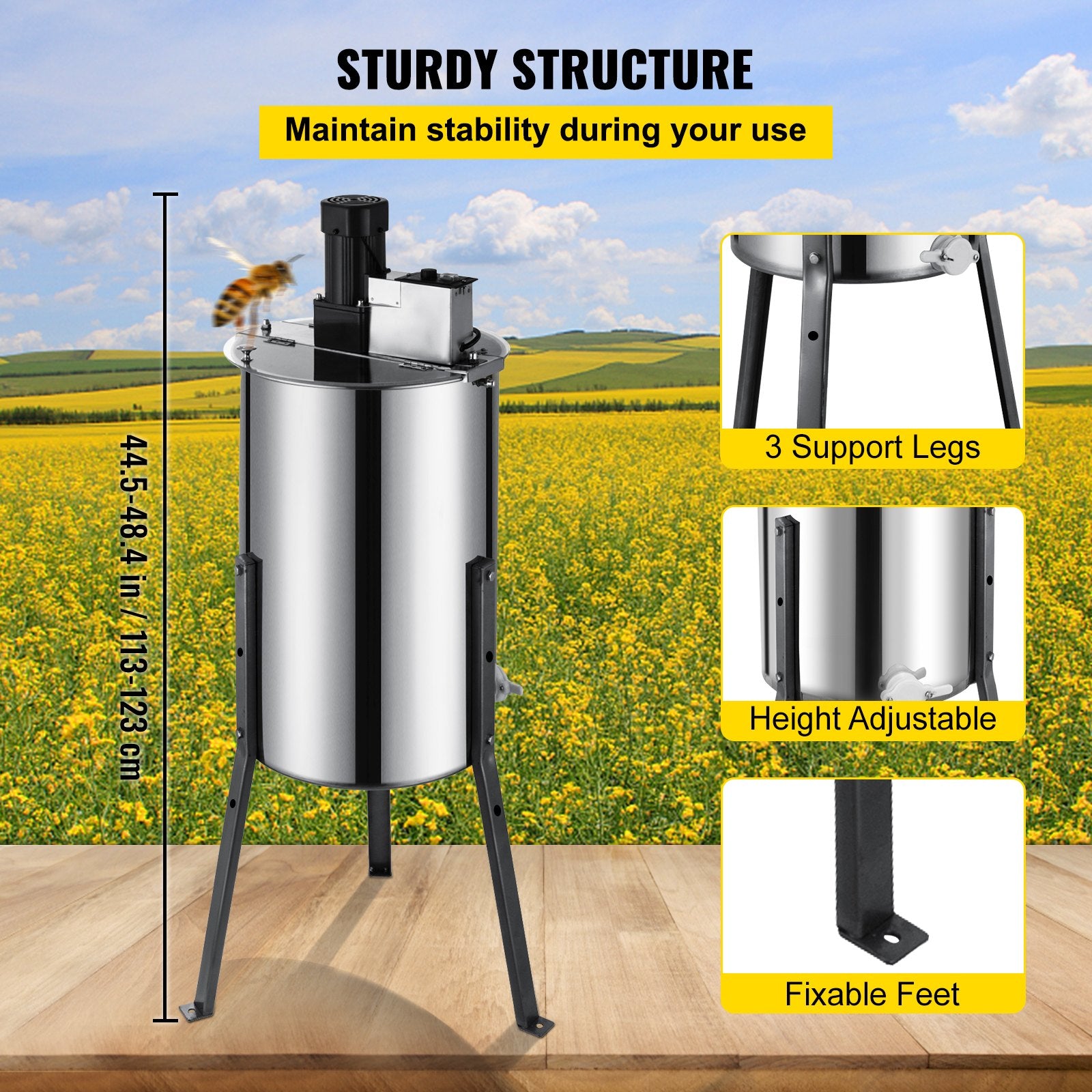 Farm Equipment: Vevor Brand New Large Two 2  Frame Stainless Steel  Electric Honey Extractor