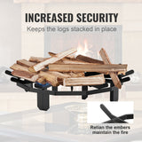 Fire Pit Accessories: VEVOR Log Grate, 27 inch Heavy Duty Wheel Fire Grate with 6 Support Legs, Solid Powder-coated Steel Bars, Log Firewood Burning Rack Holder for Wood Stove and Outdoor Camping Fire Pit
