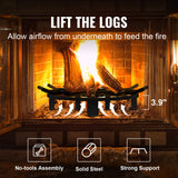 Fire Pit Accessories: VEVOR Log Grate, 27 inch Heavy Duty Wheel Fire Grate with 6 Support Legs, Solid Powder-coated Steel Bars, Log Firewood Burning Rack Holder for Wood Stove and Outdoor Camping Fire Pit