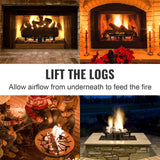Fire Pit Accessories: VEVOR Log Grate, 27 inch Heavy Duty Wheel Fire Grate with 6 Support Legs, Solid Powder-coated Steel Bars, Log Firewood Burning Rack Holder for Wood Stove and Outdoor Camping Fire Pit