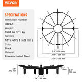 Fire Pit Accessories: VEVOR Log Grate, 27 inch Heavy Duty Wheel Fire Grate with 6 Support Legs, Solid Powder-coated Steel Bars, Log Firewood Burning Rack Holder for Wood Stove and Outdoor Camping Fire Pit
