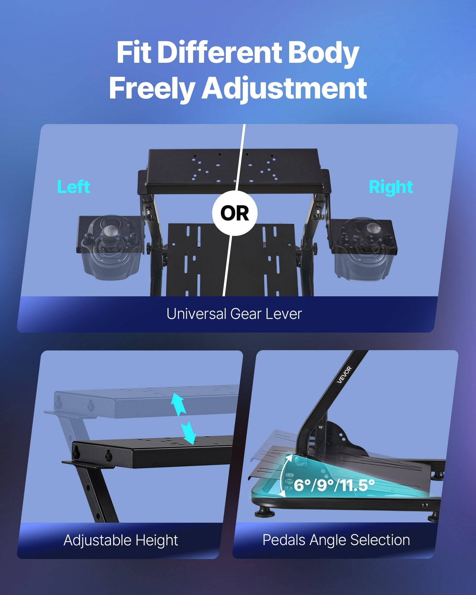Basketball & Basketball Accessories: VEVOR Racing Wheel Stand, Adjustable & Foldable Simulator Stand for Logitech G29 G27 G920 G923, Thrustmaster T300RS T300GT T248 TS-PC TSXW Gaming Cockpit,Pedals Simulator NOT Included