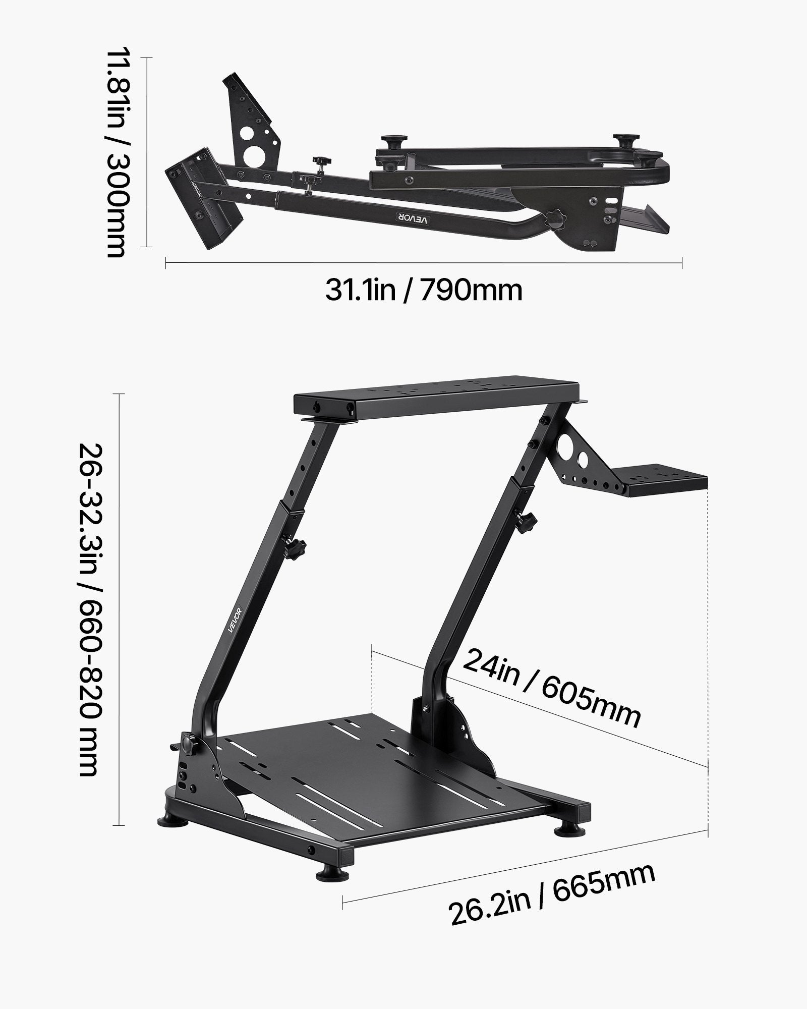 Basketball & Basketball Accessories: VEVOR Racing Wheel Stand, Adjustable & Foldable Simulator Stand for Logitech G29 G27 G920 G923, Thrustmaster T300RS T300GT T248 TS-PC TSXW Gaming Cockpit,Pedals Simulator NOT Included