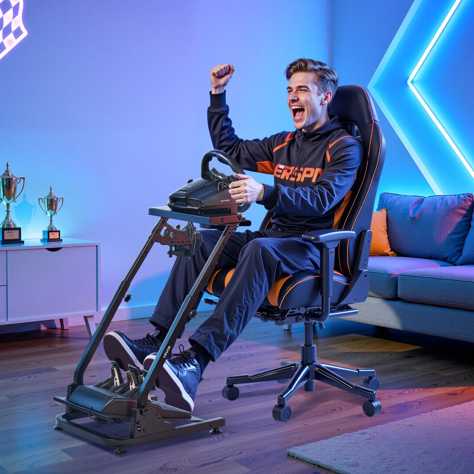 Basketball & Basketball Accessories: VEVOR Racing Wheel Stand, Adjustable & Foldable Simulator Stand for Logitech G29 G27 G920 G923, Thrustmaster T300RS T300GT T248 TS-PC TSXW Gaming Cockpit,Pedals Simulator NOT Included