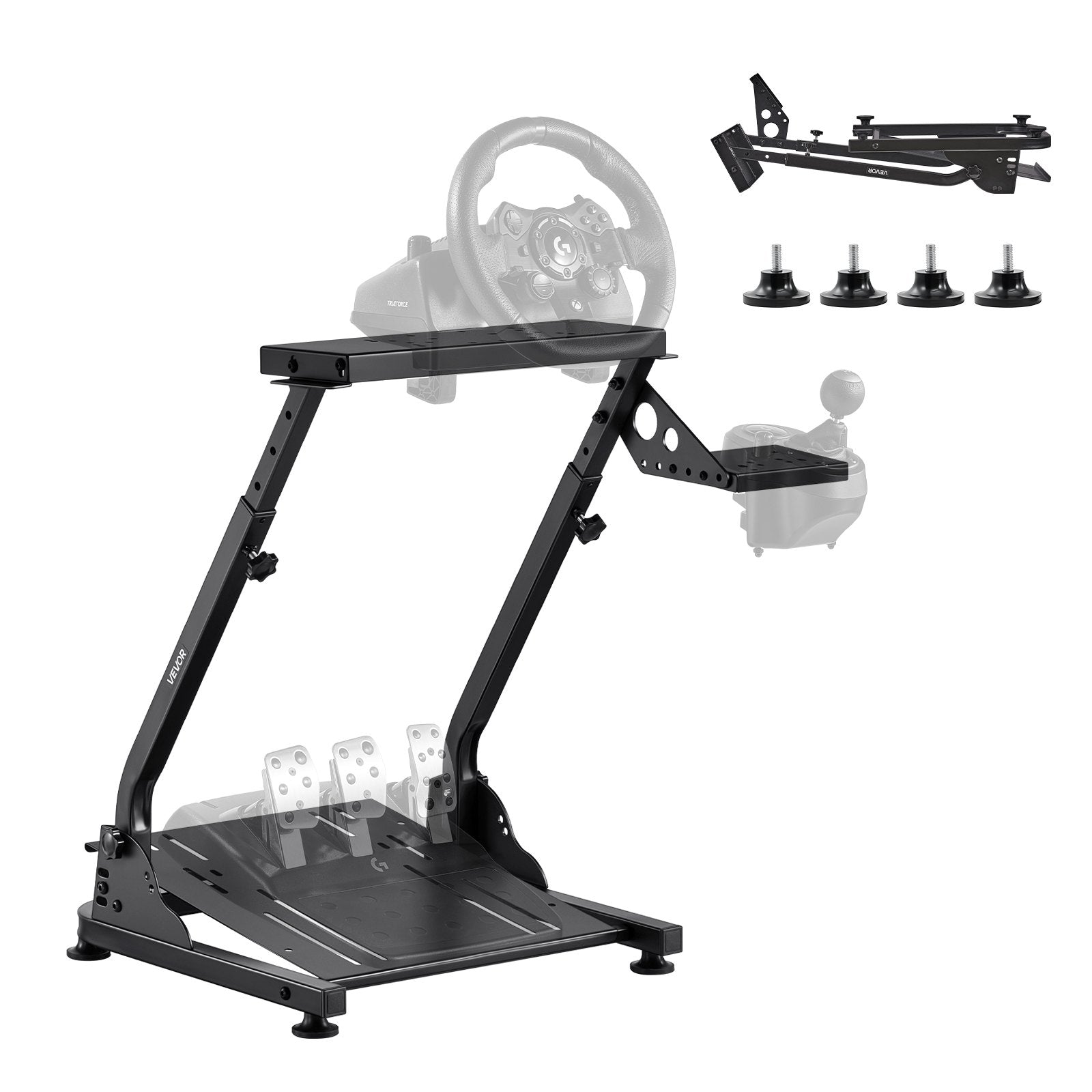 Basketball & Basketball Accessories: VEVOR Racing Wheel Stand, Adjustable & Foldable Simulator Stand for Logitech G29 G27 G920 G923, Thrustmaster T300RS T300GT T248 TS-PC TSXW Gaming Cockpit,Pedals Simulator NOT Included