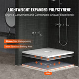 Kitchen & Bathroom DIY: VEVOR Shower Curb Kit, 914x914mm Shower Pan Kit with 160mm Central Drain, Lightweight EPS Shower Installation Kits with 2 Waterproof Cloths, Shower Pan Slope Sticks Fit for Bathroom