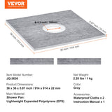 Kitchen & Bathroom DIY: VEVOR Shower Curb Kit, 914x914mm Shower Pan Kit with 160mm Central Drain, Lightweight EPS Shower Installation Kits with 2 Waterproof Cloths, Shower Pan Slope Sticks Fit for Bathroom